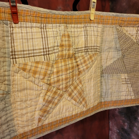 Vintage table runner QUILTED patchwork linens Estate find old vaf - Picture 10 of 13